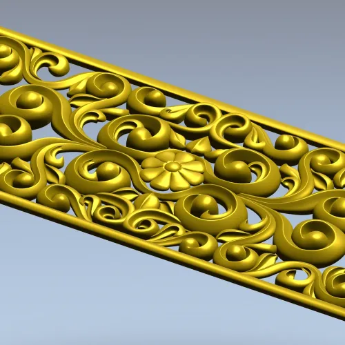 Baroque Floral Openwork Panel STL for CNC
