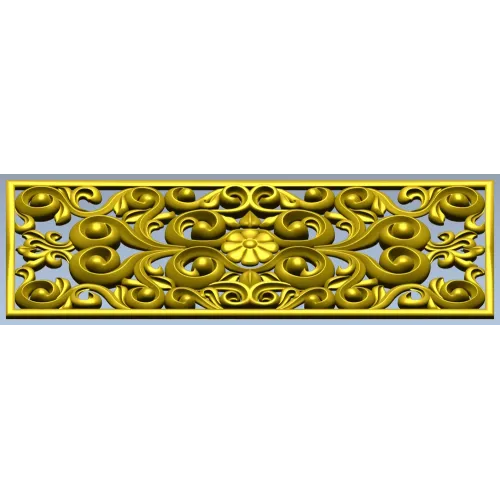 Baroque Floral Openwork Panel STL for CNC