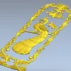 Вертикальная панель с павлином - STL модель для ЧПУ