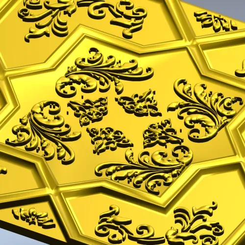 OctaFlora Panel - decorative STL 3D model for CNC