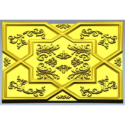 OctaFlora Panel - decorative STL 3D model for CNC