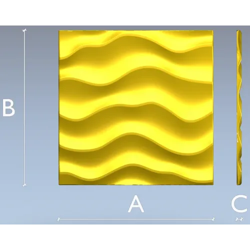 Wave relief decorative panel STL for CNC milling