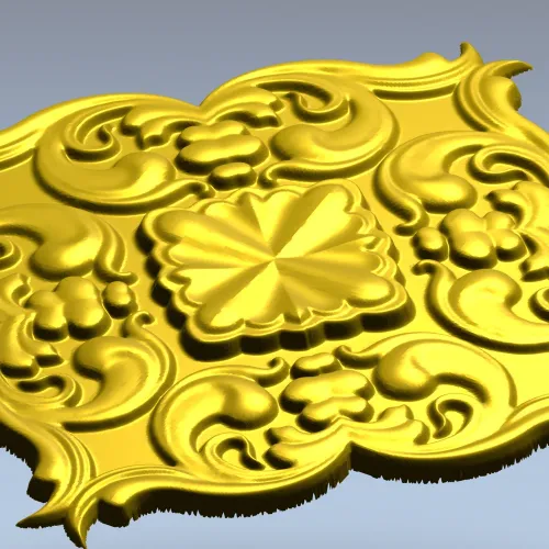 Florentine rosette decorative STL 3D model for CNC milling