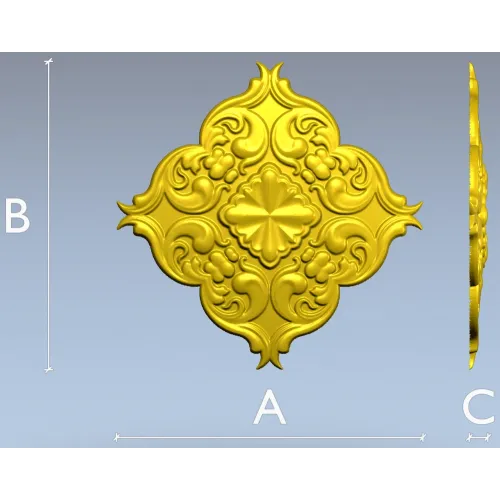 Florentine rosette decorative STL 3D model for CNC milling