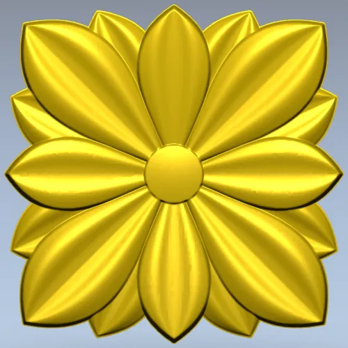 Petal Star Rosette - STL 3D model for CNC