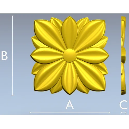 Petal Star Rosette - STL 3D model for CNC