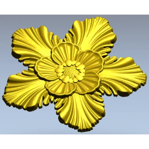 Five-Petal Floral Rosette STL for CNC Milling