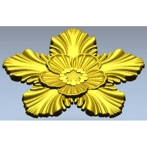Five-Petal Floral Rosette STL for CNC Milling