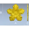 Five-Petal Floral Rosette STL for CNC Milling