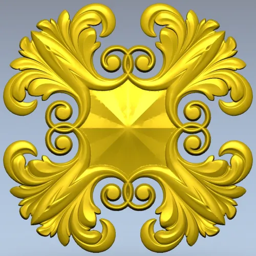 Acanthus Star Rosette STL for CNC