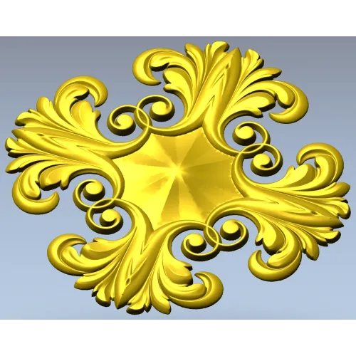 Acanthus Star Rosette STL for CNC