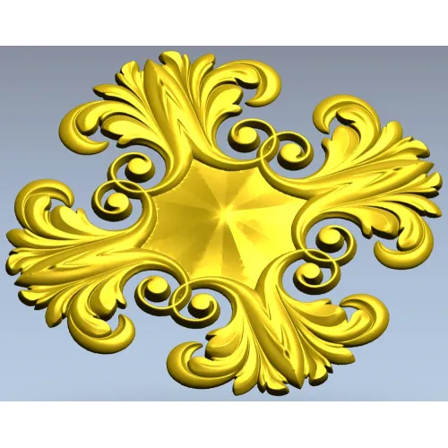 Acanthus Star Rosette STL for CNC