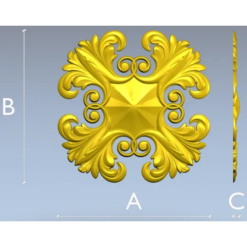 Acanthus Star Rosette STL for CNC