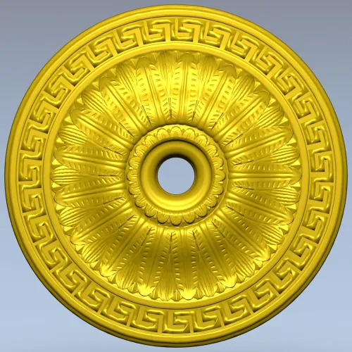 Helios Rosette - high-relief ceiling rosette STL for CNC