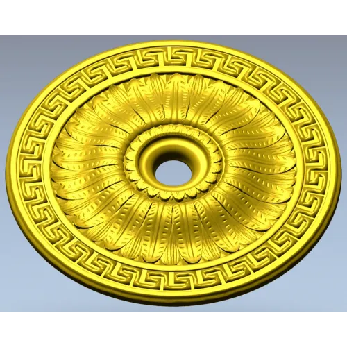 Helios Rosette - high-relief ceiling rosette STL for CNC
