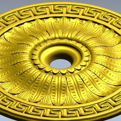 Helios Rosette - high-relief ceiling rosette STL for CNC