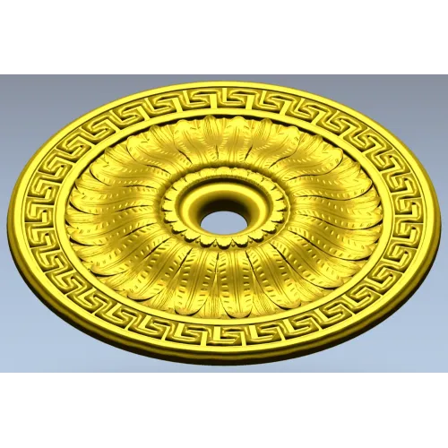 Helios Rosette - high-relief ceiling rosette STL for CNC