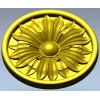 Round Floral Rosette STL 3D Model for CNC Router