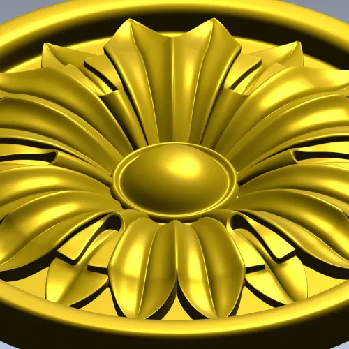 Round Floral Rosette STL 3D Model for CNC Router