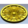 Round Floral Rosette STL 3D Model for CNC Router