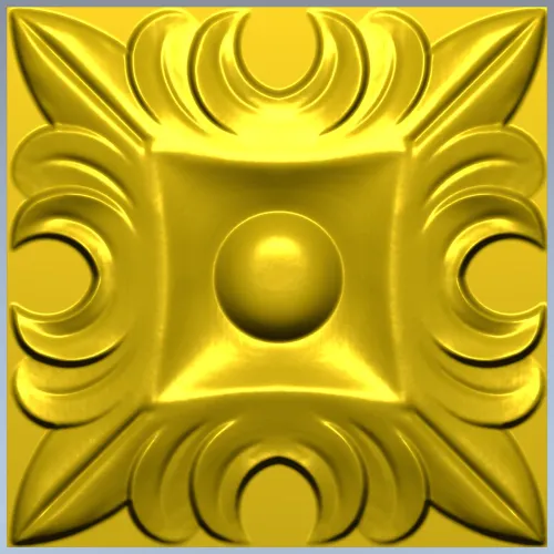 Regal Acanthus Square Rosette - STL 3D Model for CNC