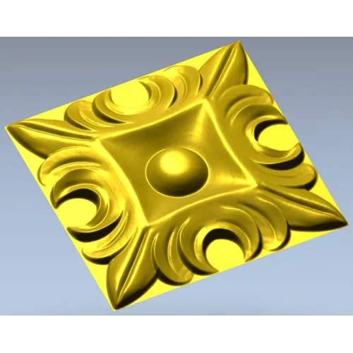 Regal Acanthus Square Rosette - STL 3D Model for CNC