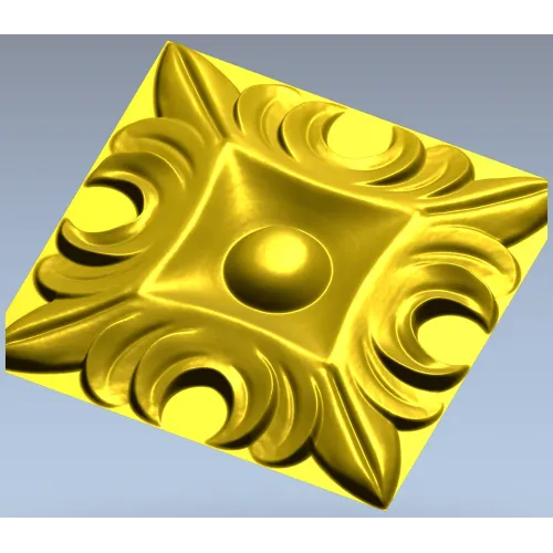 Regal Acanthus Square Rosette - STL 3D Model for CNC