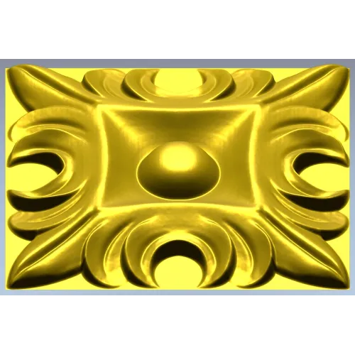Regal Acanthus Square Rosette - STL 3D Model for CNC