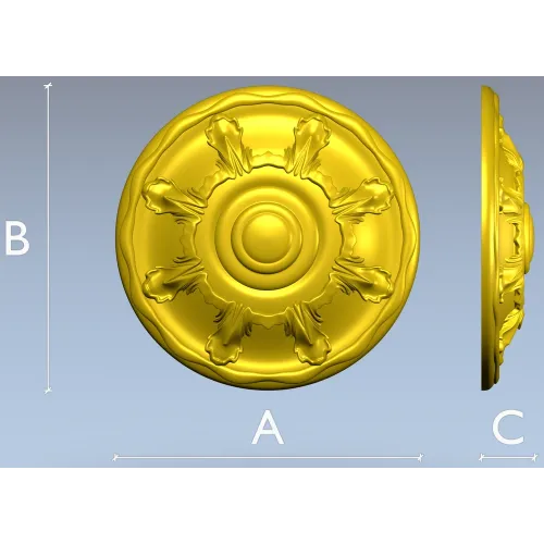Auric Sun Rosette - STL 3D model for CNC carving