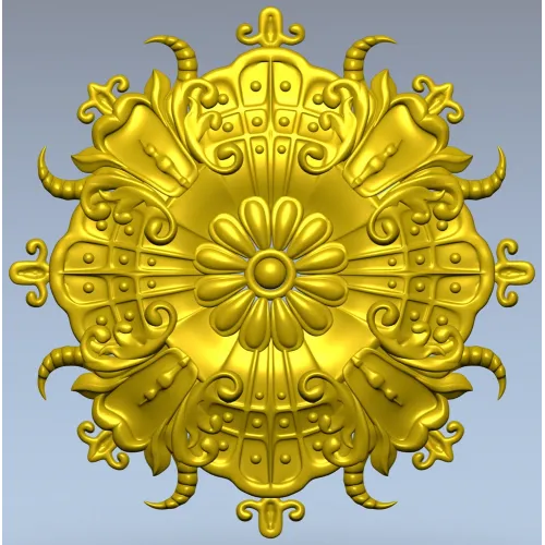 Ornate Floral Rosette STL for CNC Carving