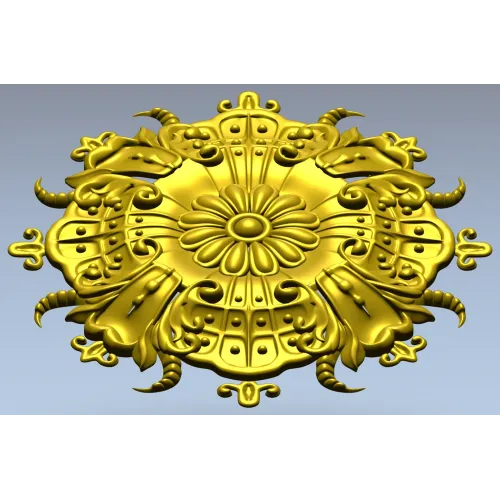 Ornate Floral Rosette STL for CNC Carving