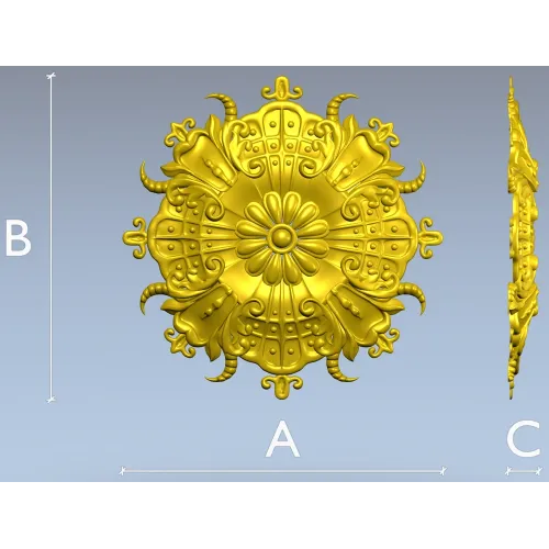 Ornate Floral Rosette STL for CNC Carving