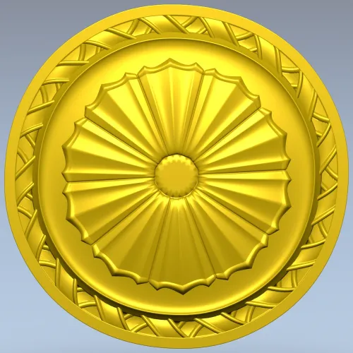 Classic Sunburst Rosette STL for CNC