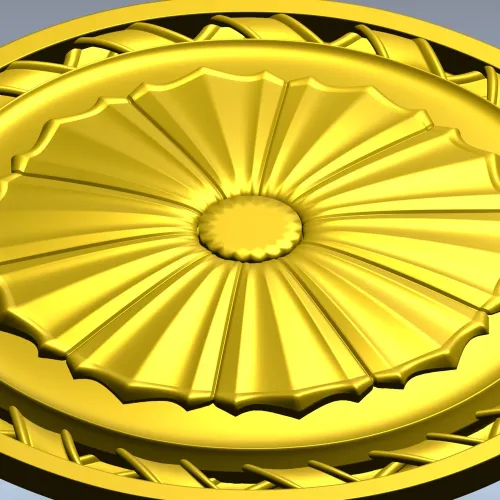 Classic Sunburst Rosette STL for CNC