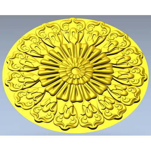 Ornate Sunburst Rosette - STL 3D Model for CNC