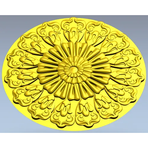 Ornate Sunburst Rosette - STL 3D Model for CNC