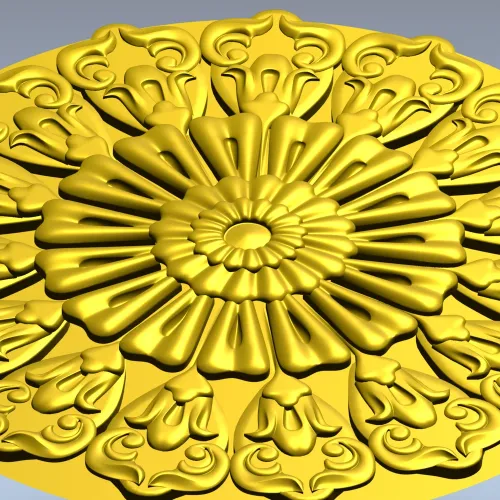 Ornate Sunburst Rosette - STL 3D Model for CNC