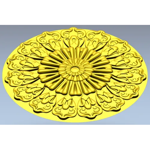 Ornate Sunburst Rosette - STL 3D Model for CNC