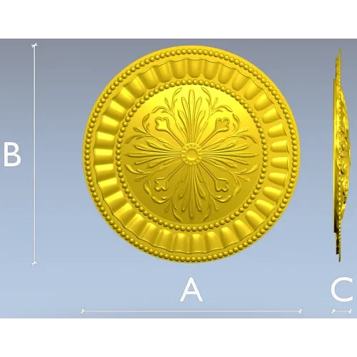 Regal Fleur Rosette - STL 3D model for CNC carving