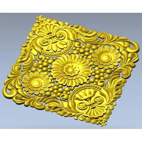 Diamond Baroque Rosette - STL 3D model for CNC routing