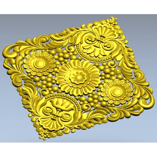 Diamond Baroque Rosette - STL 3D model for CNC routing
