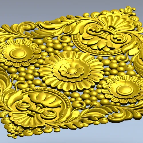 Diamond Baroque Rosette - STL 3D model for CNC routing