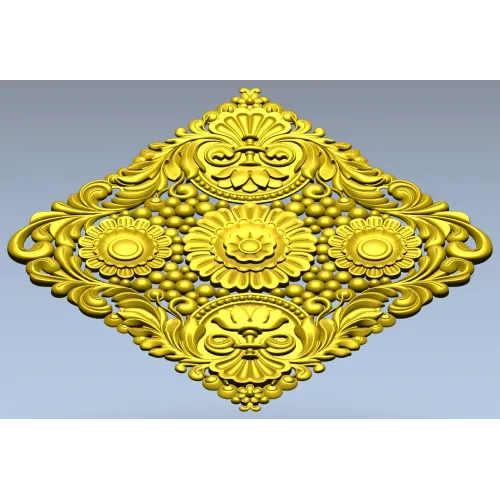 Diamond Baroque Rosette - STL 3D model for CNC routing