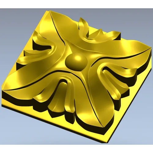 Квадратная декоративная розетка 3D модель STL для ЧПУ