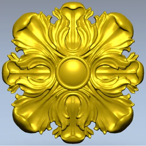 Florentine Acanthus Rosette STL for CNC carving