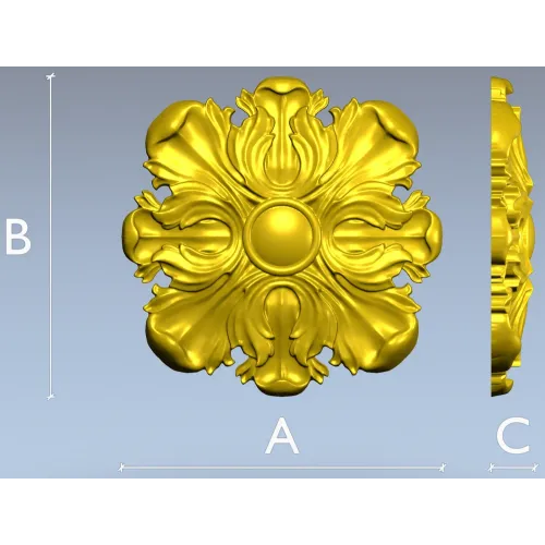 Florentine Acanthus Rosette STL for CNC carving