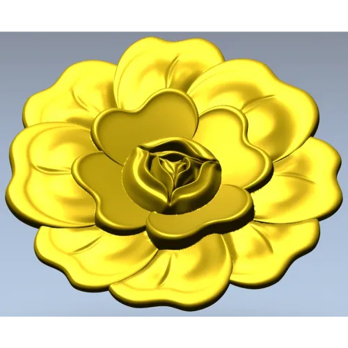 Floral Rosette STL for CNC - High Relief Decorative Medallion