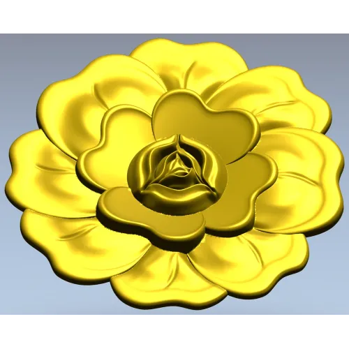 Floral Rosette STL for CNC - High Relief Decorative Medallion