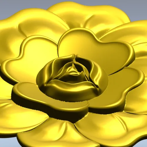 Floral Rosette STL for CNC - High Relief Decorative Medallion