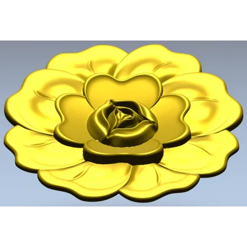 Floral Rosette STL for CNC - High Relief Decorative Medallion
